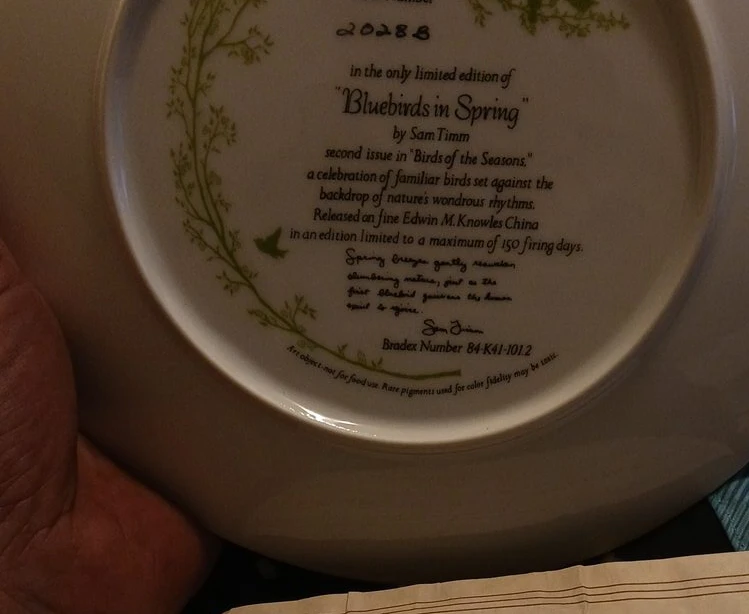 Bluebirds in Spring Collector Plate