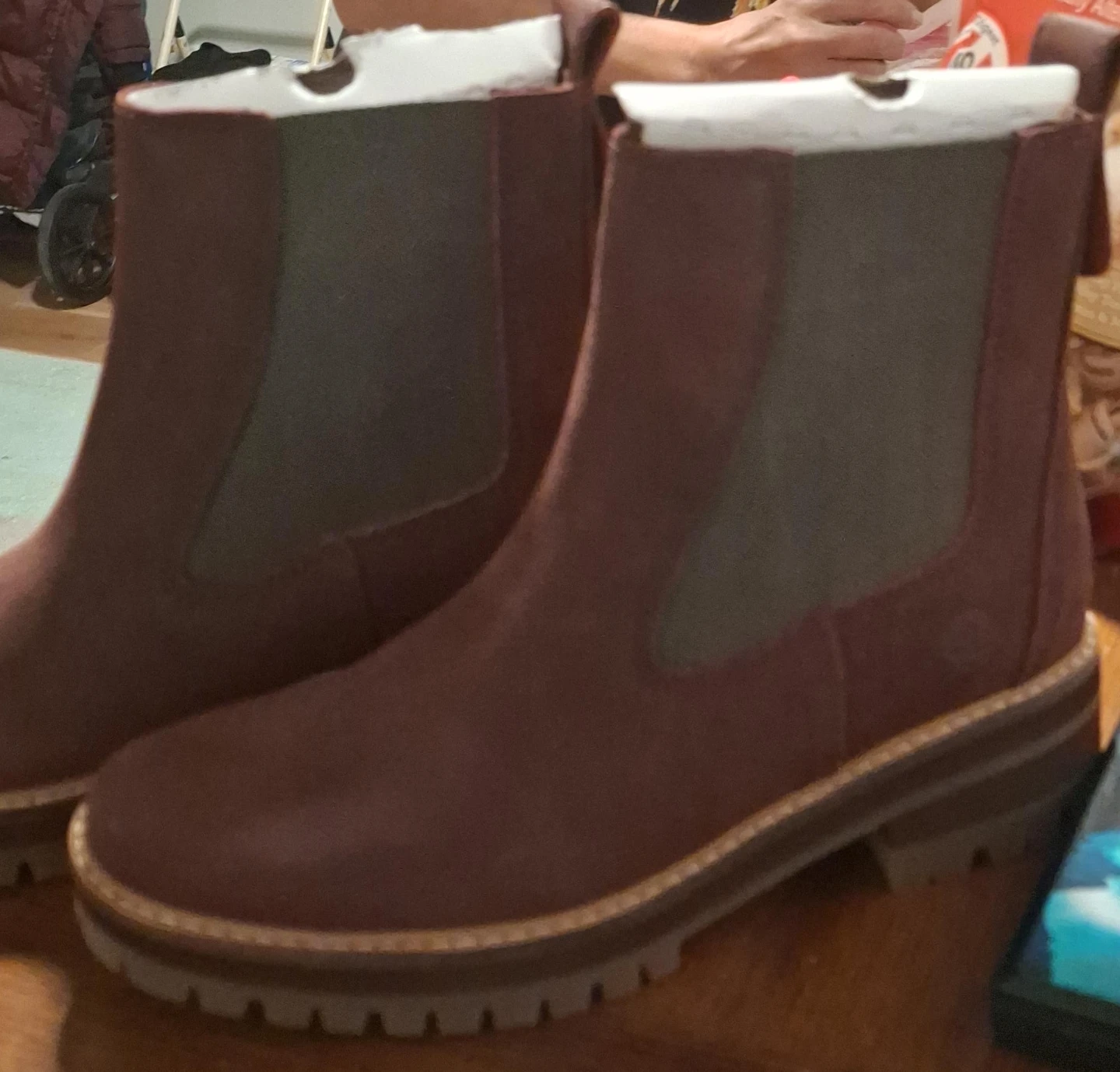 Timberland Burgundy Suede Chelsea Boots