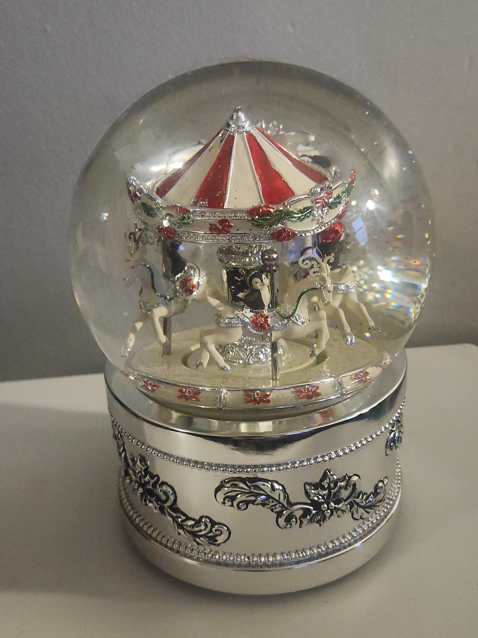 Things Remembered Jingle Bells Carousel Snow Globe