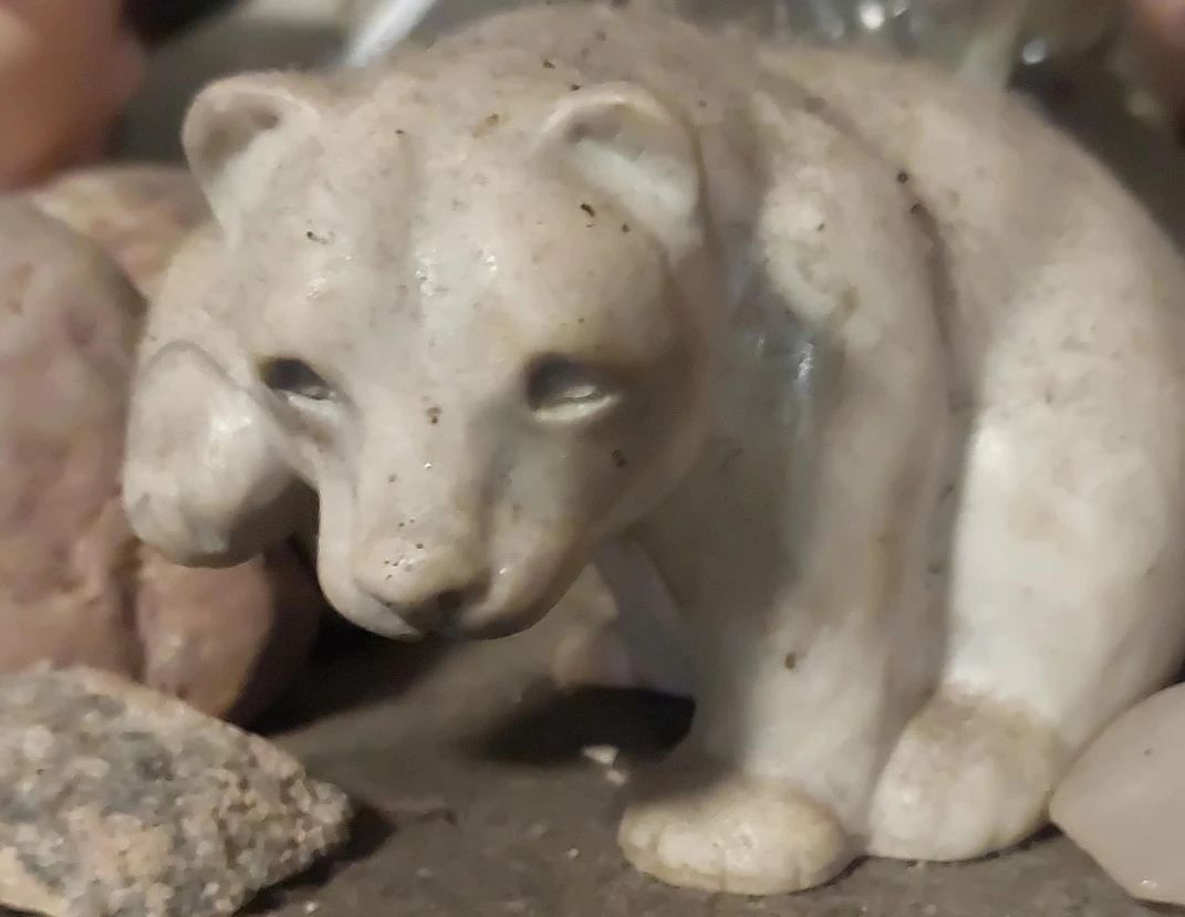 Stone Carved Polar Bear Figurine
