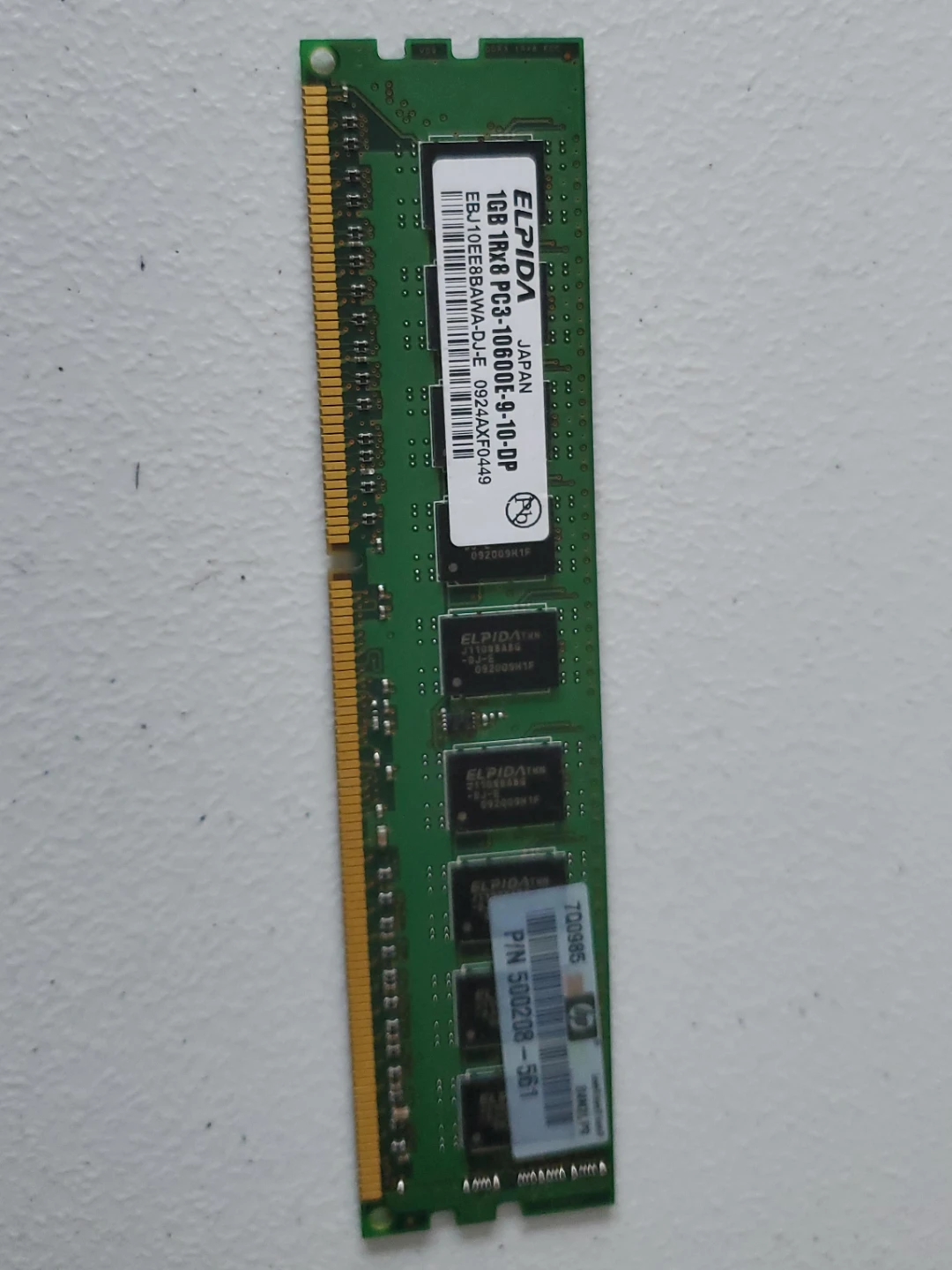 Elpida 1GB PC3-10600E RAM