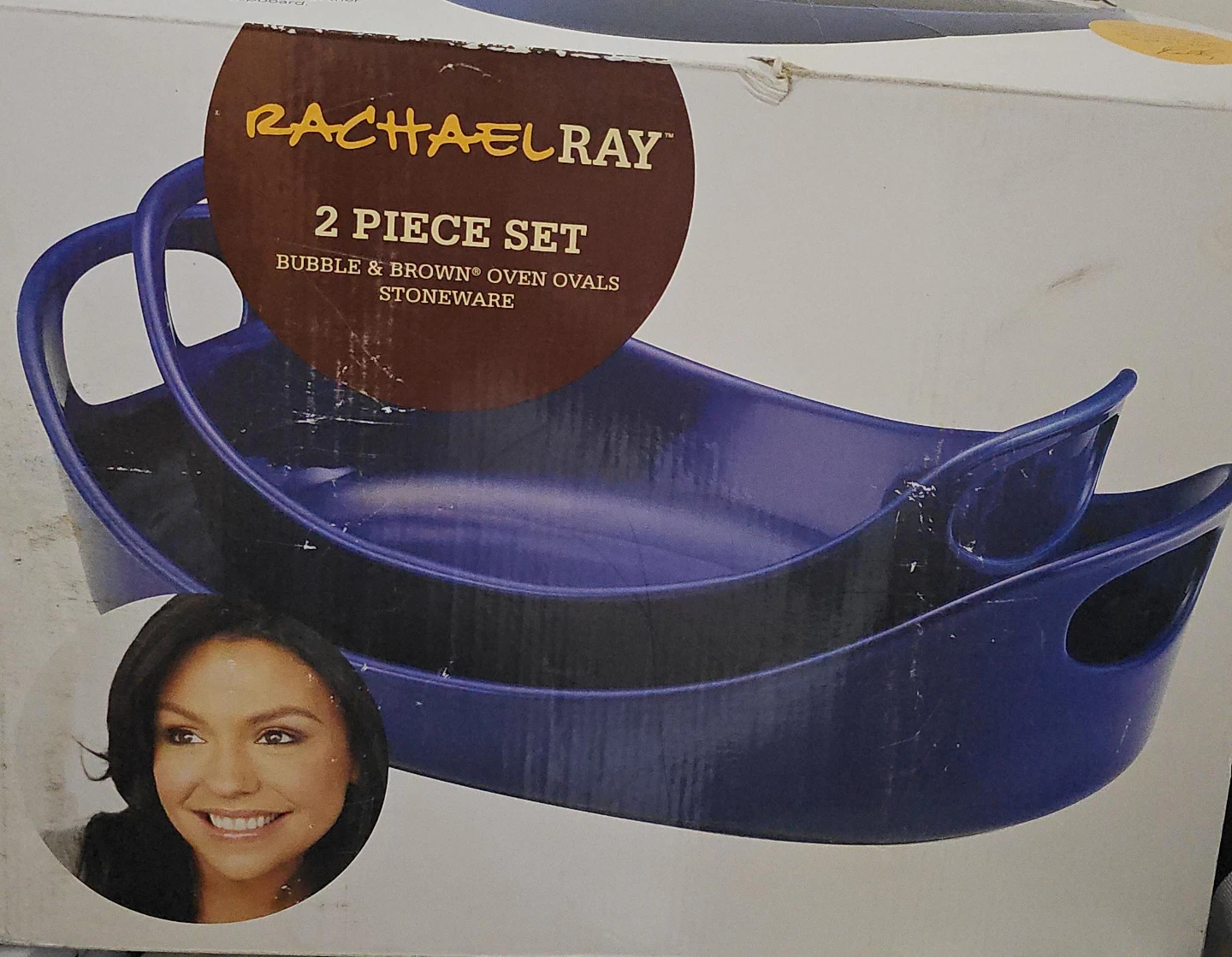 Rachael Ray Bubble & Brown Oven Ovals Stoneware 2 Piece Set