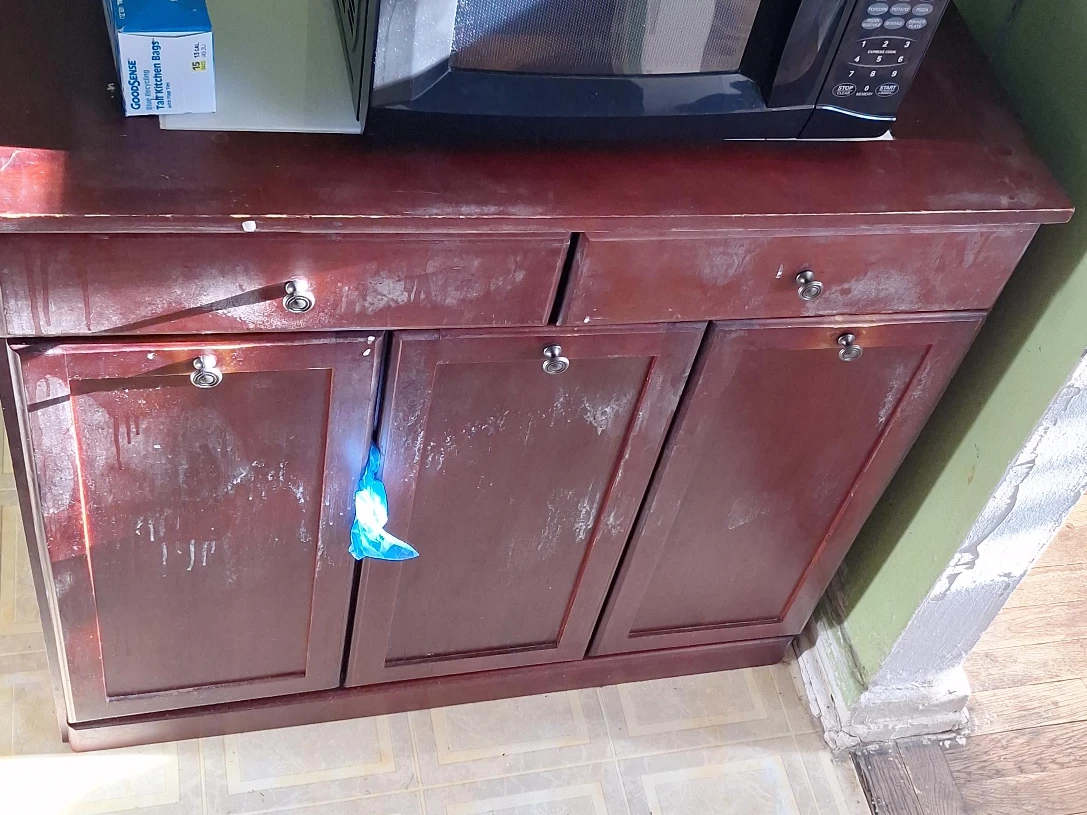 Used Wooden Cabinet with Drawers