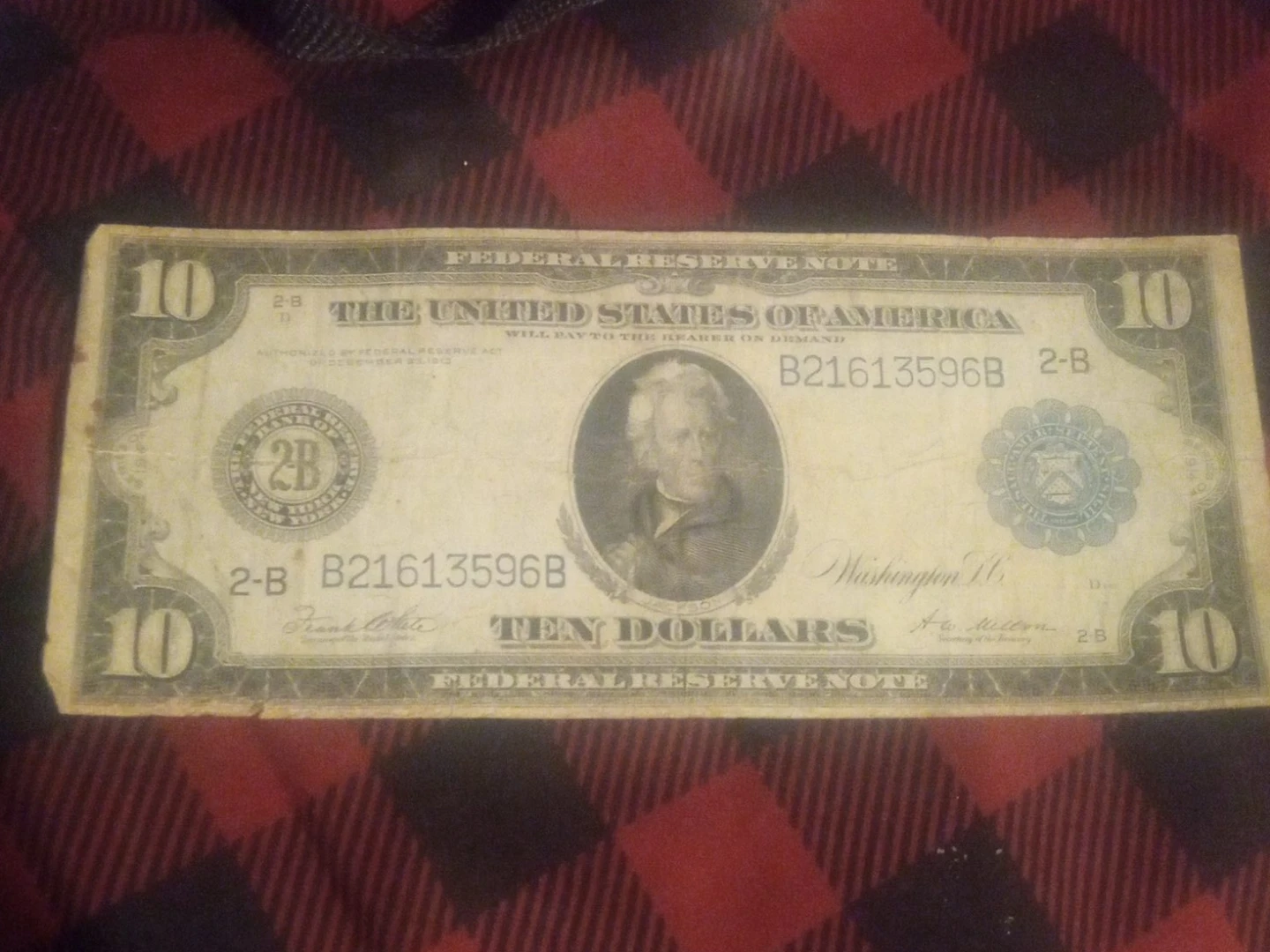 Vintage 1950s $10 Federal Reserve Note