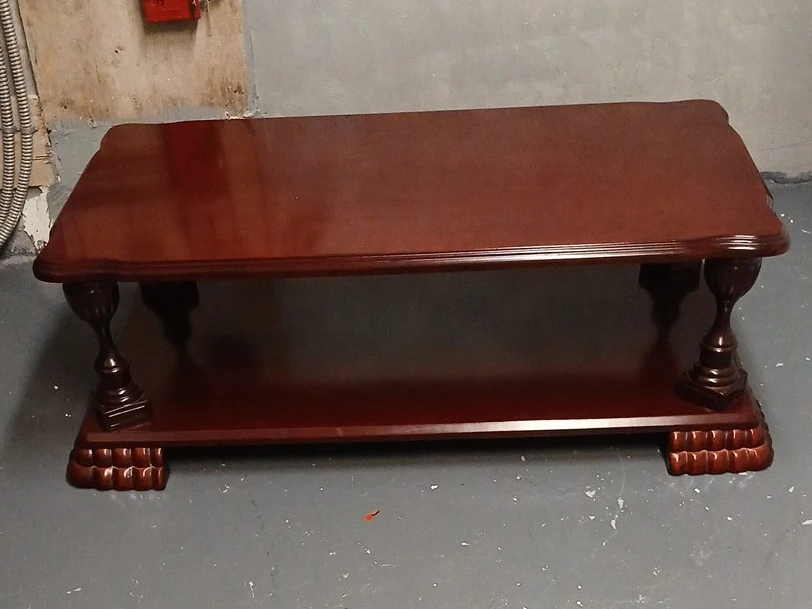 #cleanout Reddish Brown Wooden Coffee Table