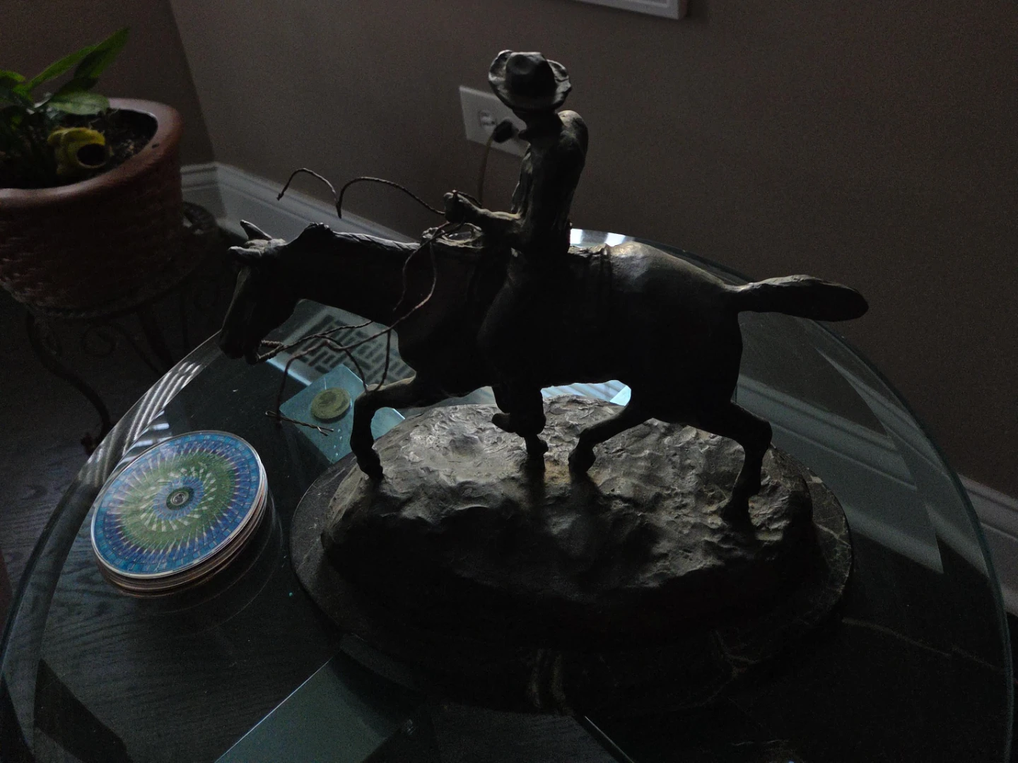 Cowboy on Horseback Statue