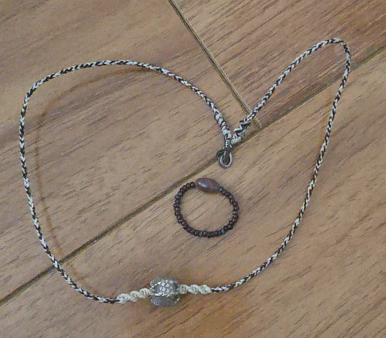 Choker Necklace & Beaded Ring Set