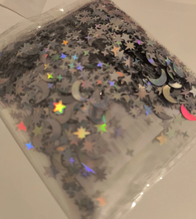 Silver Star & Moon Glitter