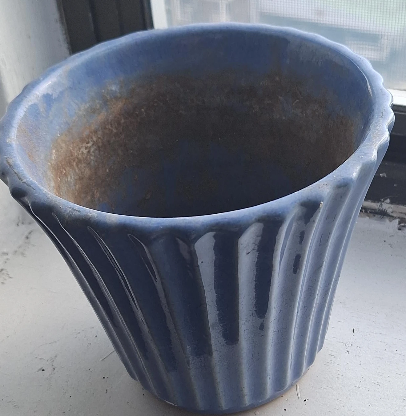 Blue Ceramic Flower Pot