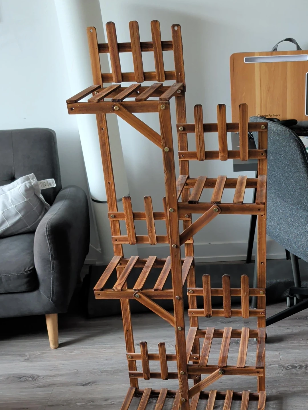 Wooden Plant Stand - Rustic Style