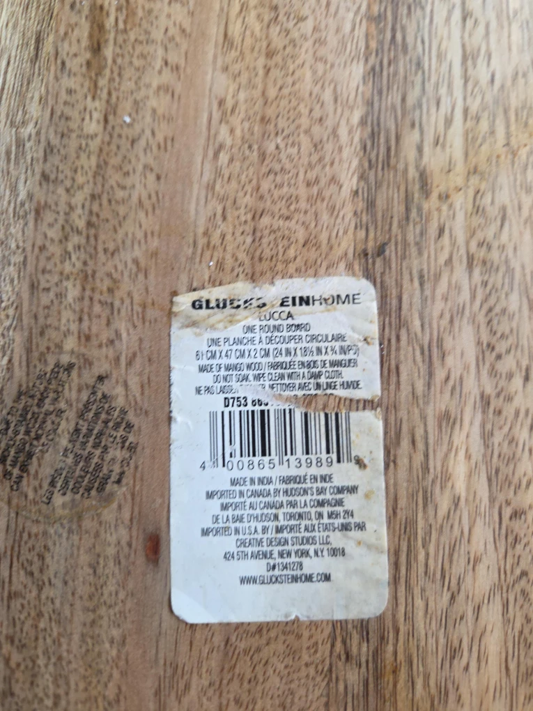 GlucksteinHome Lucca Round Mango Wood Board