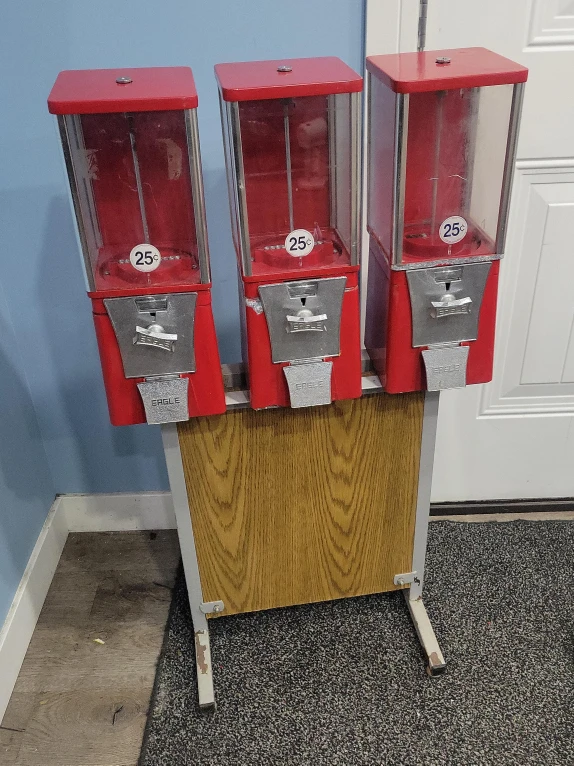 Vintage Eagle Triple Gumball Machine