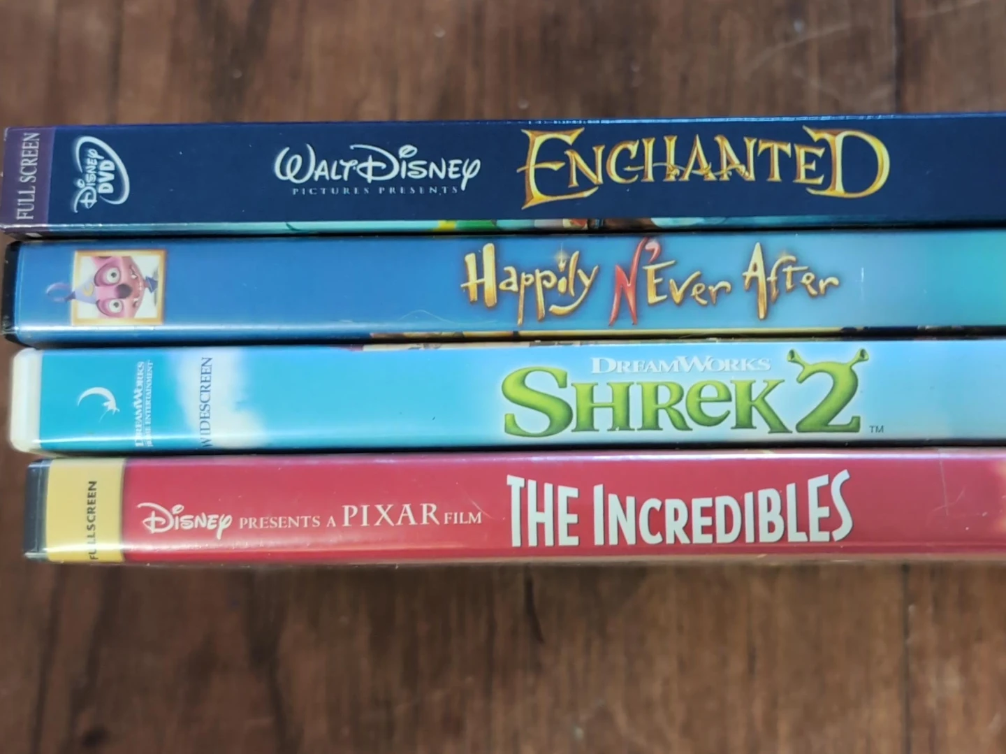 Disney & Dreamworks DVDs - Enchanted, Shrek 2, Incredibles