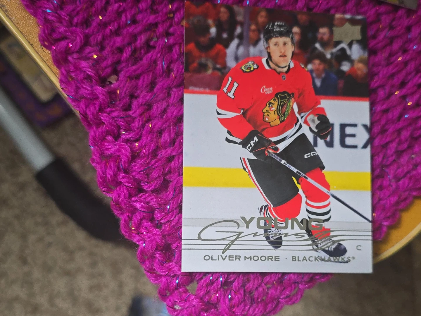 Oliver Moore Blackhawks Young Guns Hockey Card