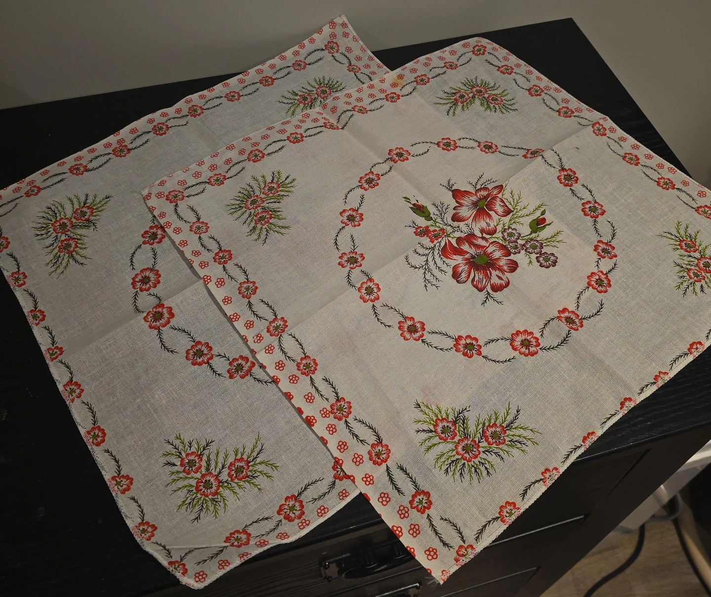 Floral Print Vintage Handkerchiefs