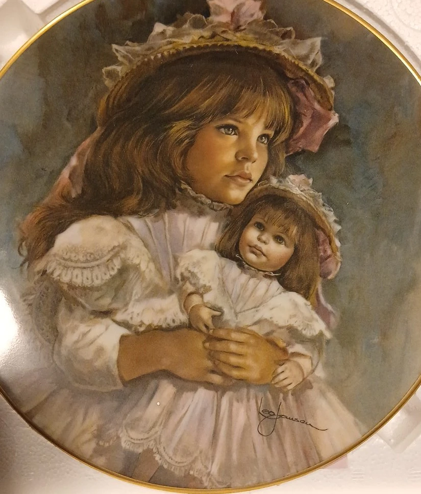 Collector Plate with Girl and Doll
