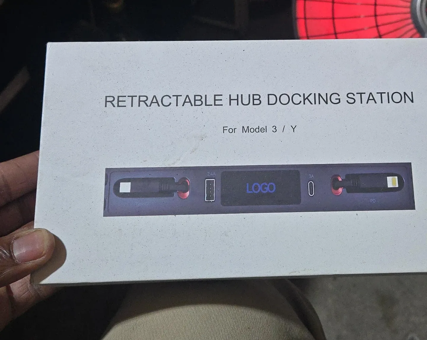 Retractable Hub Docking Station for Tesla Model 3/Y