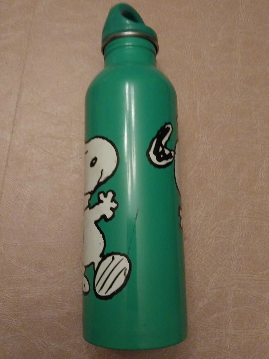 Green Snoopy Water Bottle