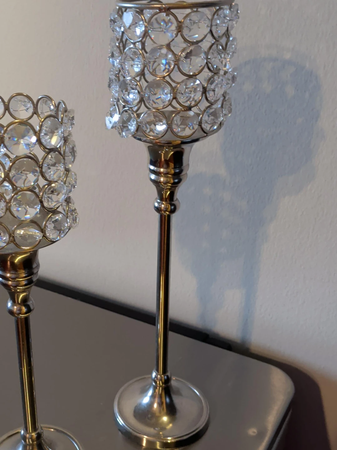 Crystal Beaded Candlestick Holders Set of 2
