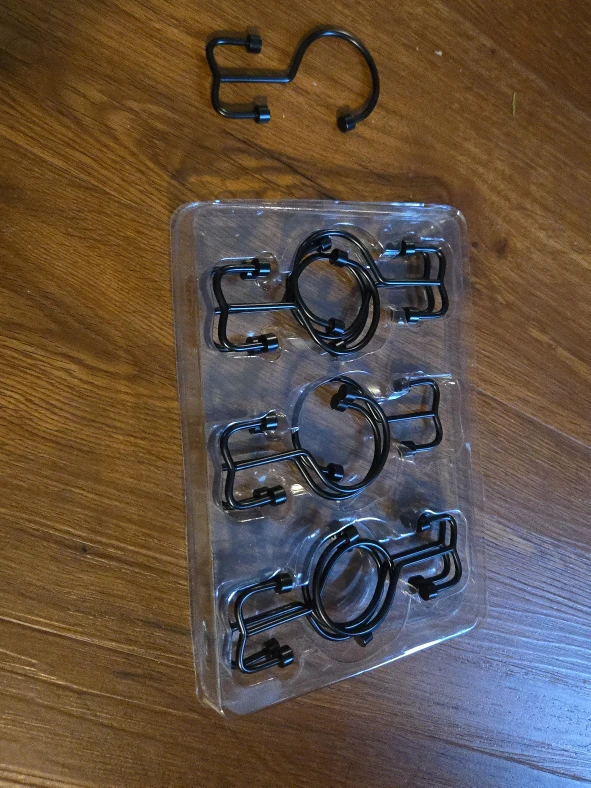 Black Shower Curtains, aet of 12