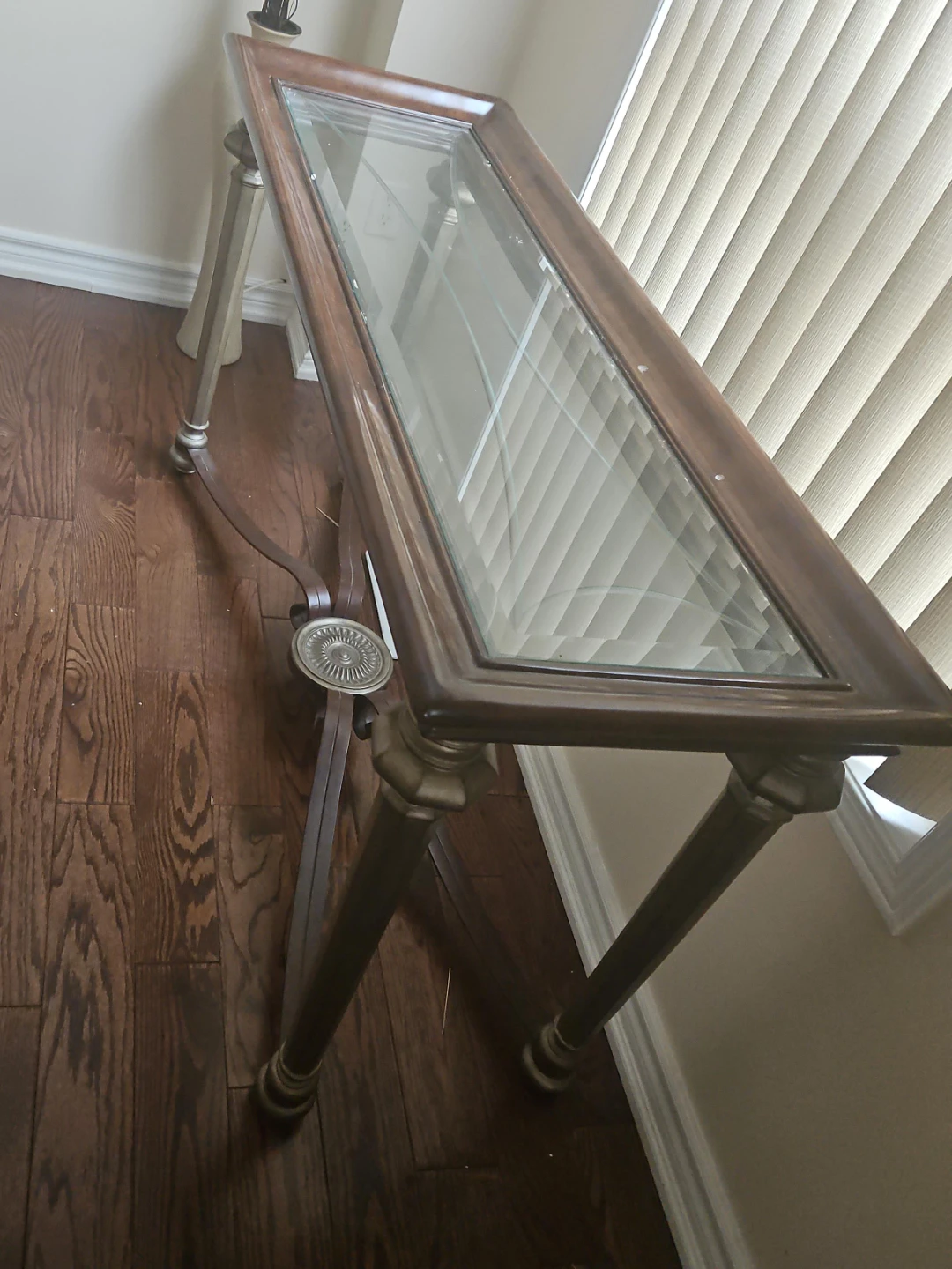 Glass Top Console Table