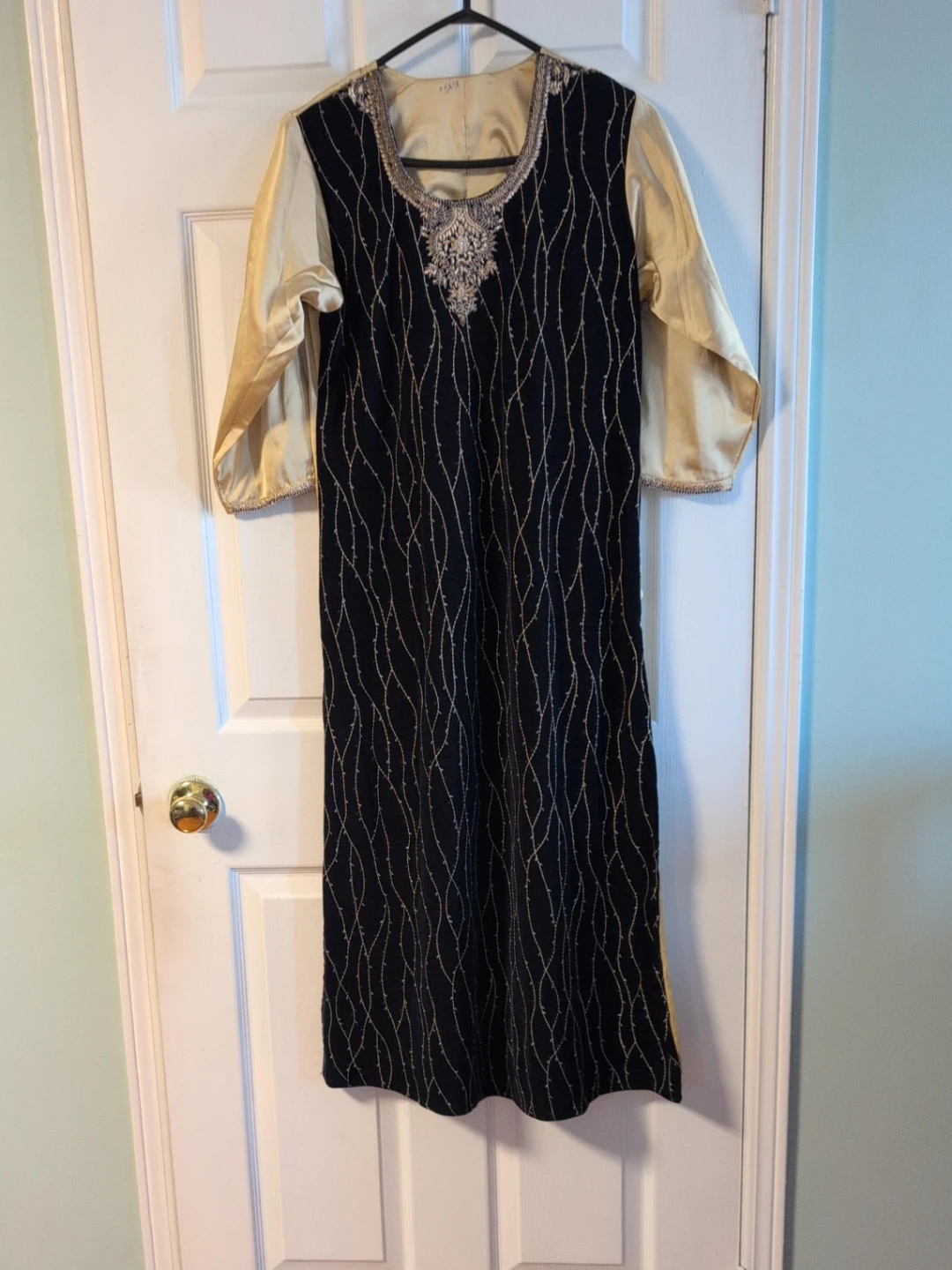 Black and Gold Embellished Dress