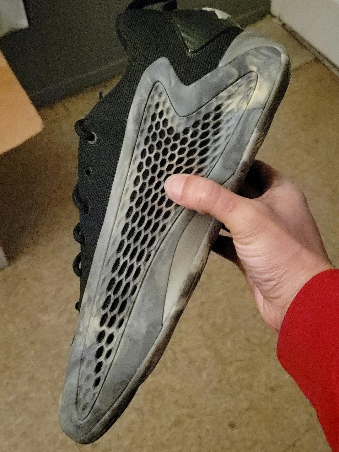Black athletic shoe