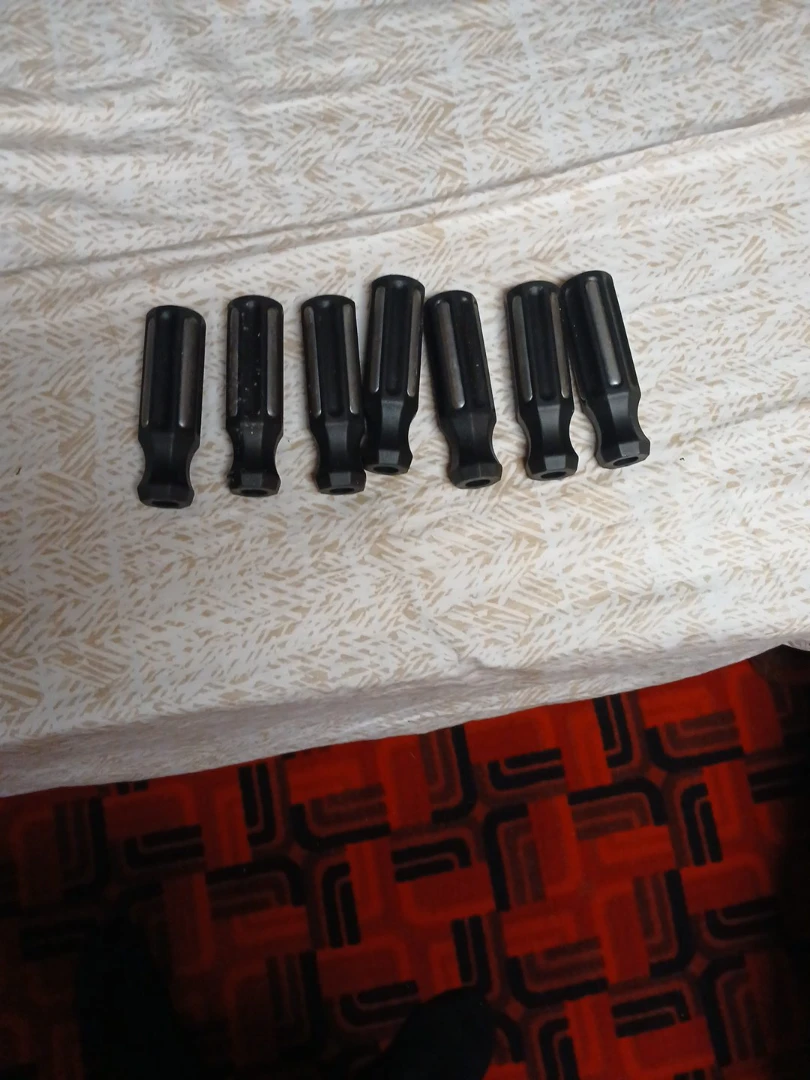 Set of 6 black fooseball Handles
