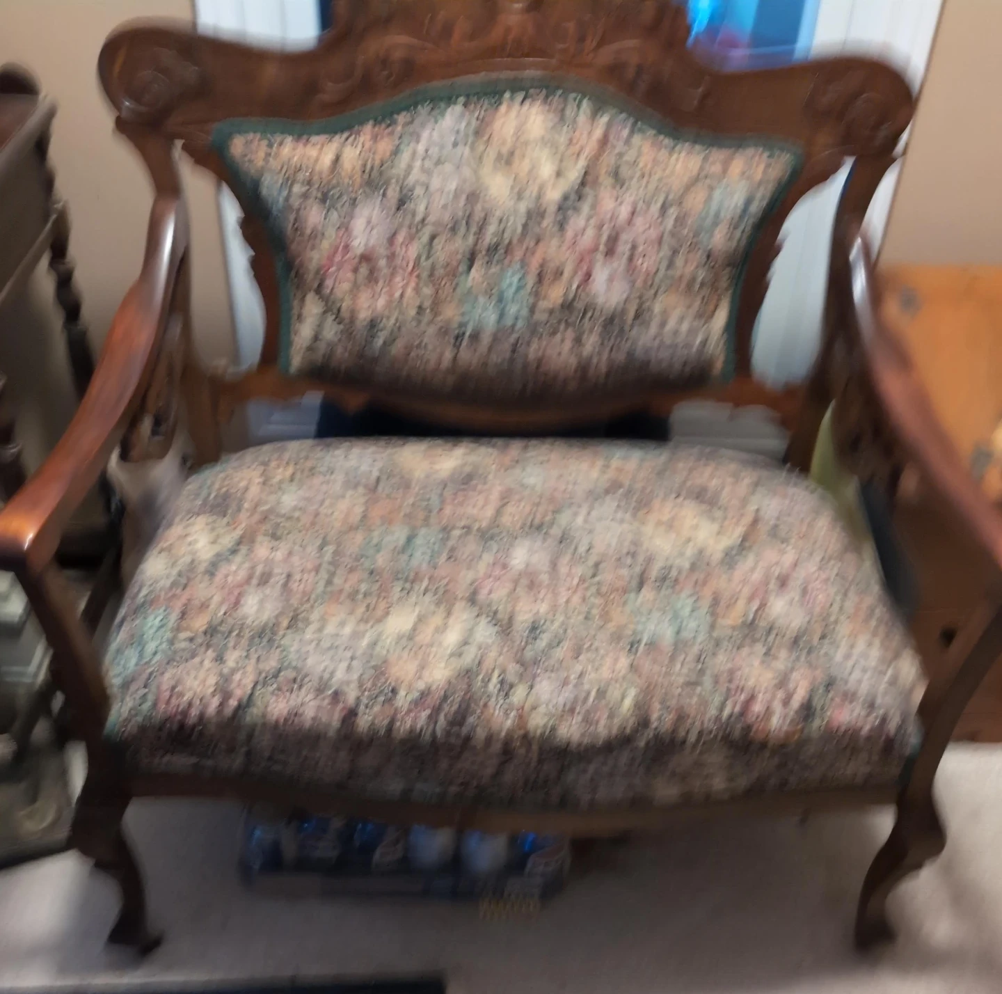 Antique Floral Loveseat