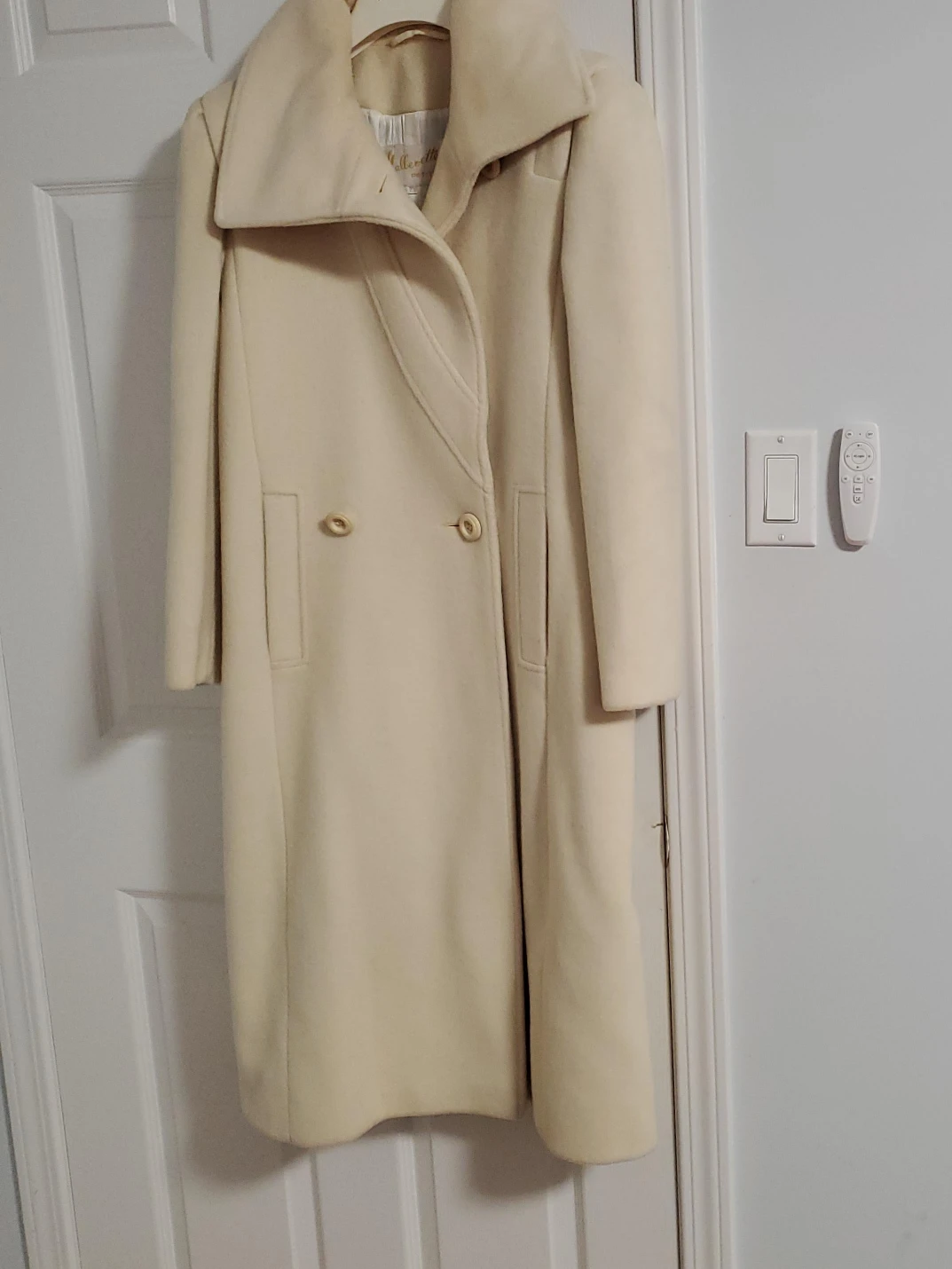 Collerette Petite Cream Wool Blend Coat