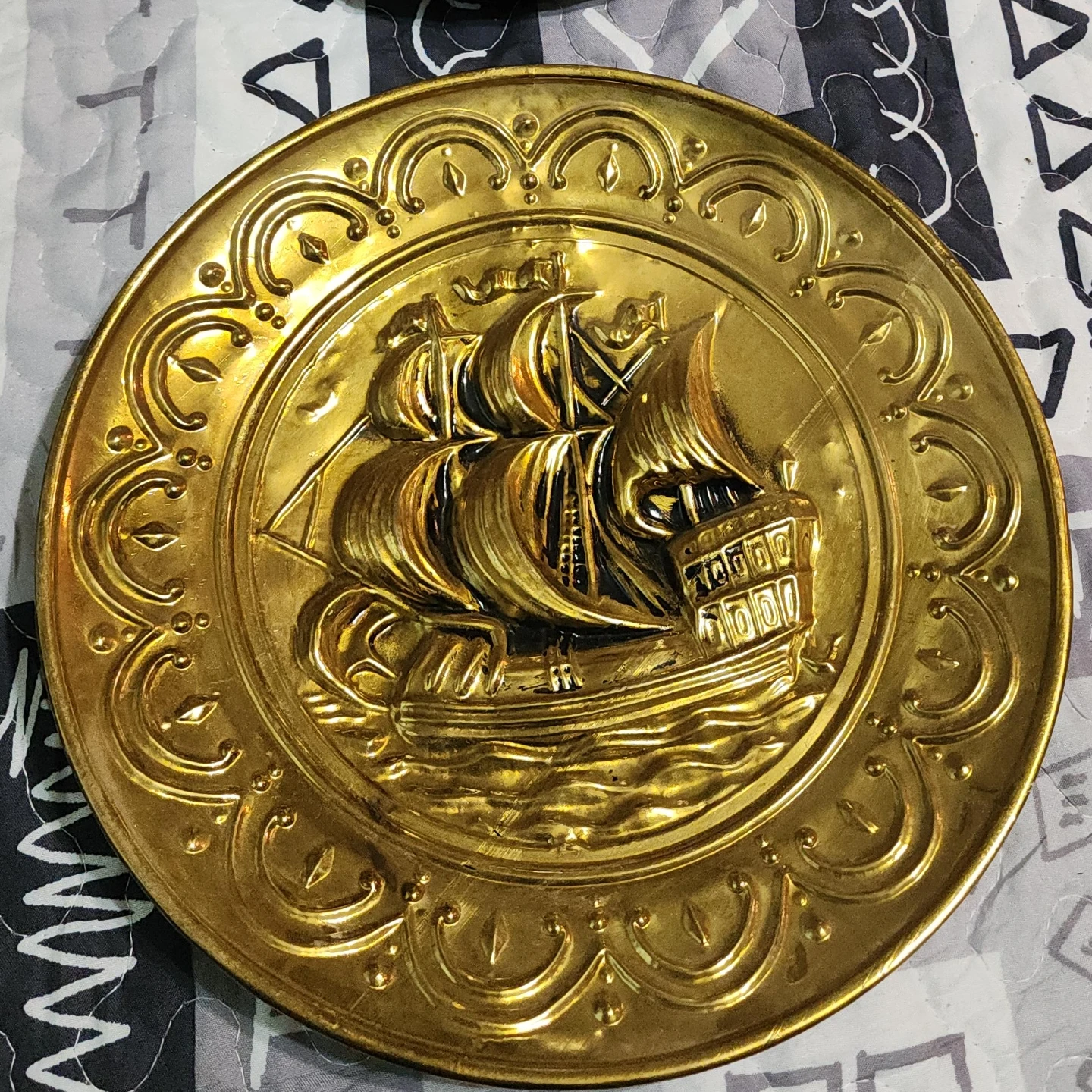 Vintage Brass Decorative Plate