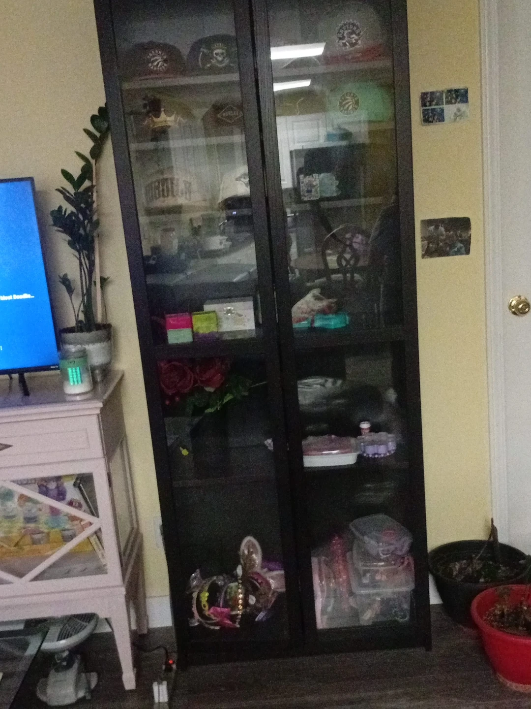Black display cabinet