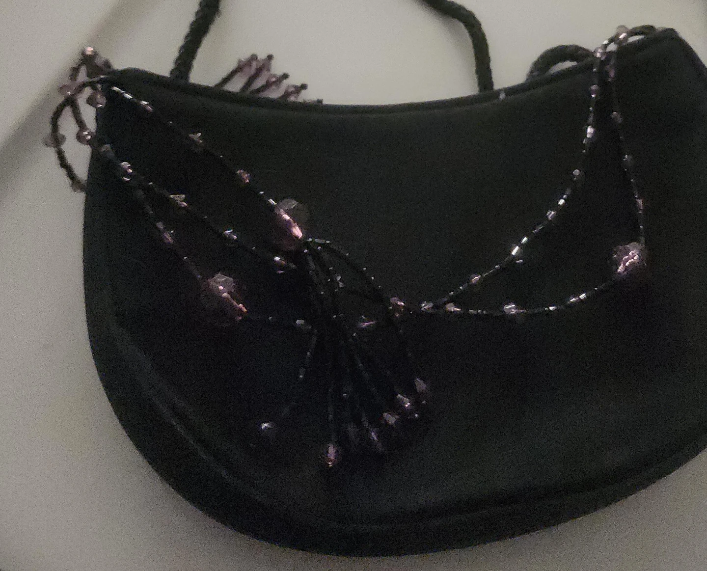 Little Black Beaded Evening Bag