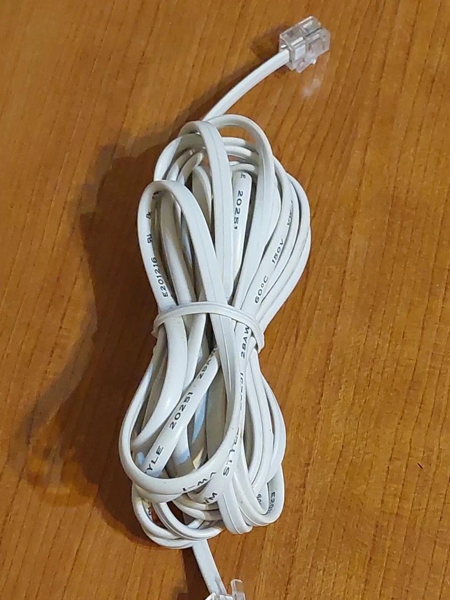 White Telephone Cable Cord