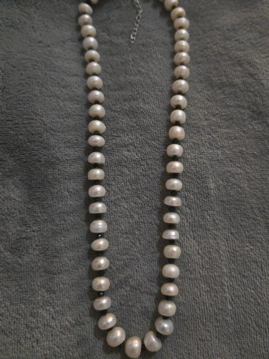 Freshwater Pearl and Thai Black Spinel Necklace 18" 12.00ctw - photo 2