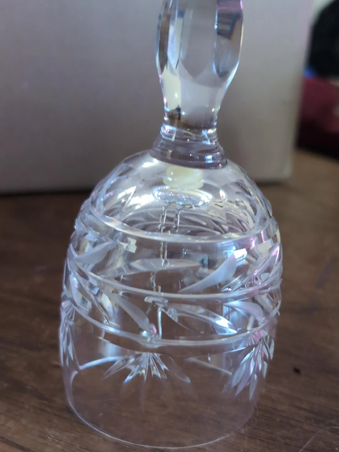 Crystal Bell with Leaf Design