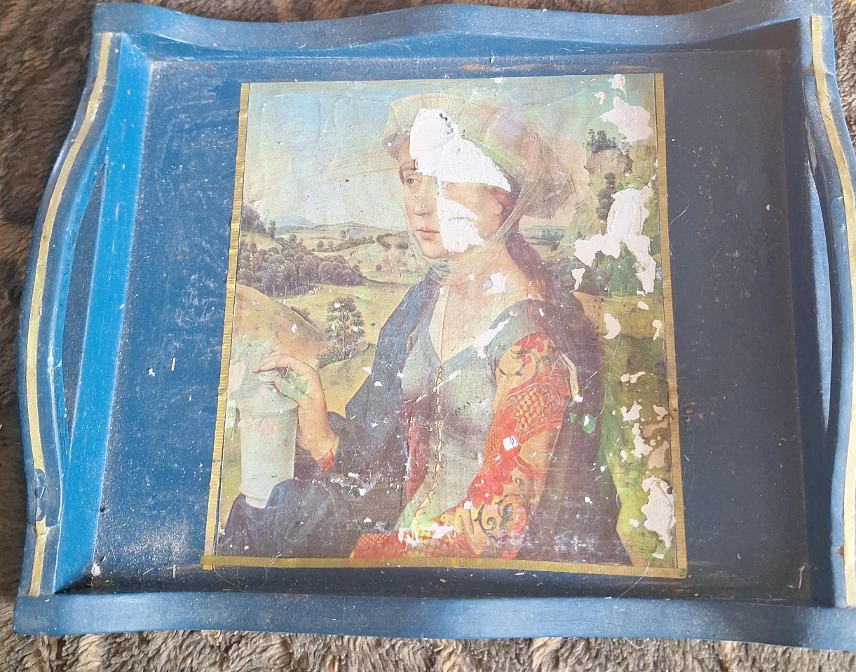 Vintage Blue Decorative Tray
