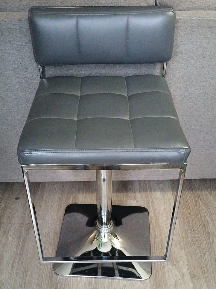 3 Grey Swivel Bar Stool with Chrome Base