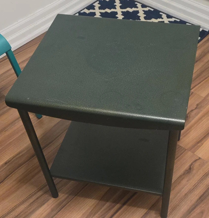 Green Side Table with Shelf
