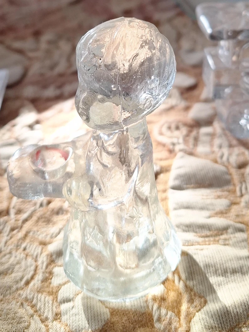 Vintage Clear Glass Candle Holder