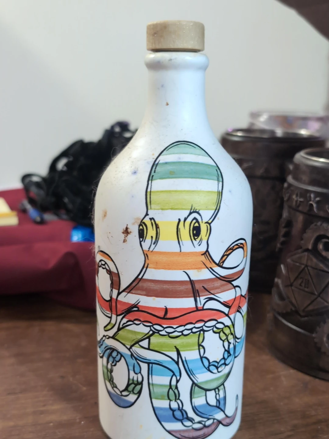 Hand-Painted Octopus Decorative Bottle image indicator(1)