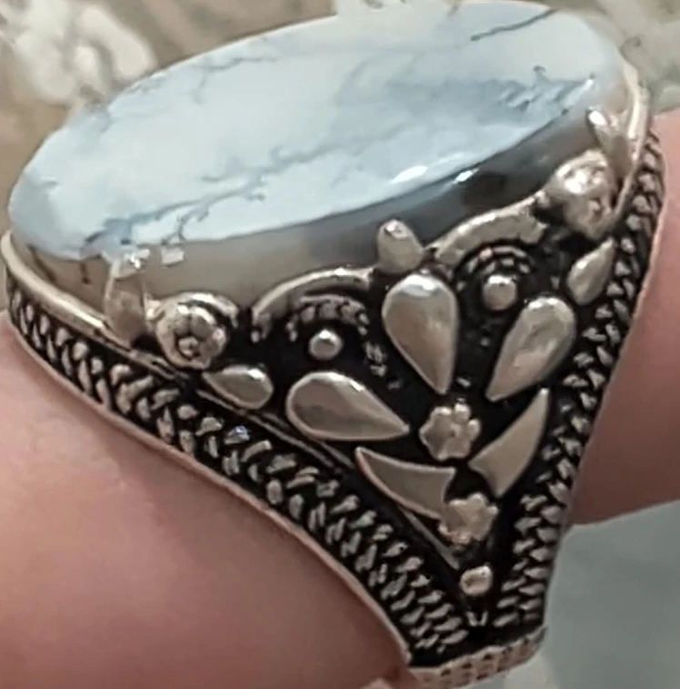 Silver Ring with White Stone