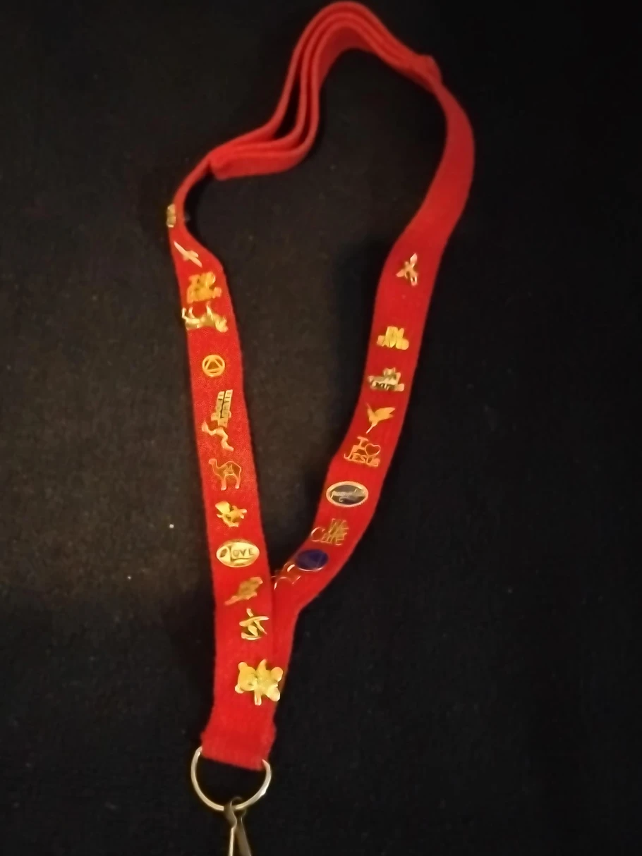 Red Lanyard with Pins