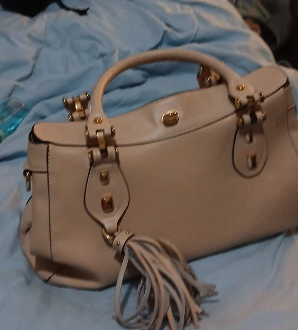 Beige Leather Handbag