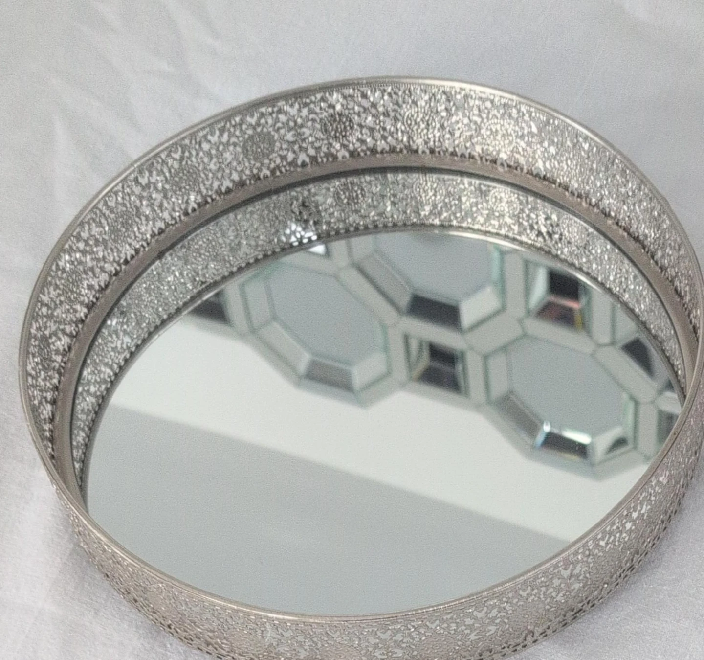 Silver Mirrored Decorative Tray