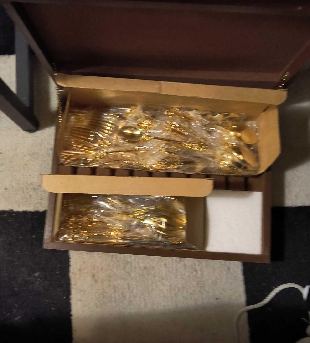 Gold Flatware Set in Box