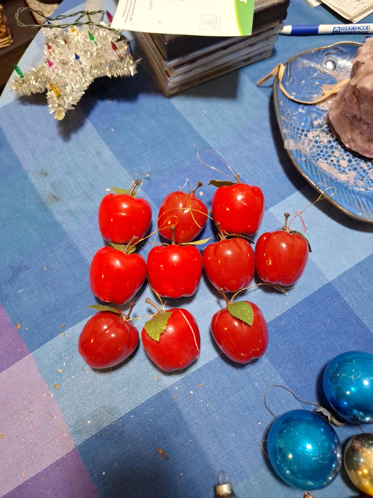 Apple Christmas Ornaments (Set of 9)