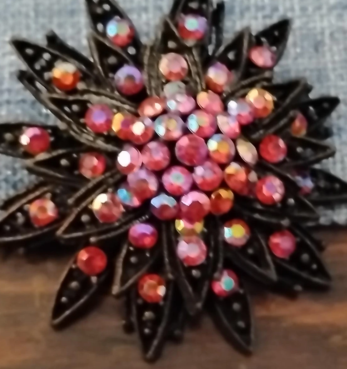 Rhinestone Flower Brooch