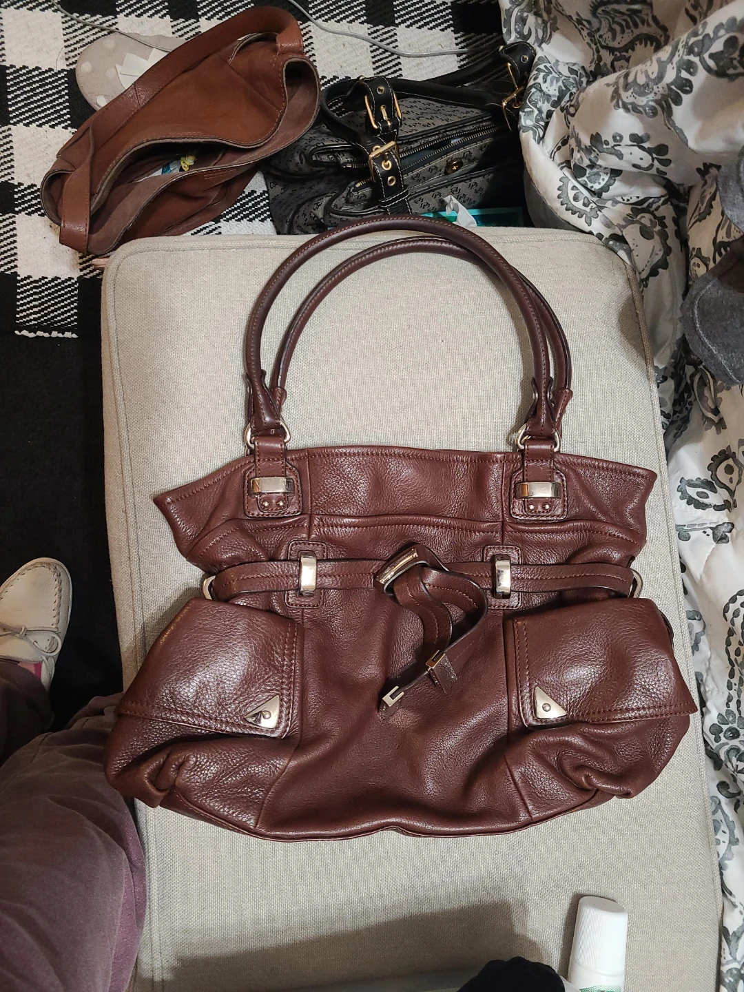 Bruce Makowsky Brown Leather Satchel