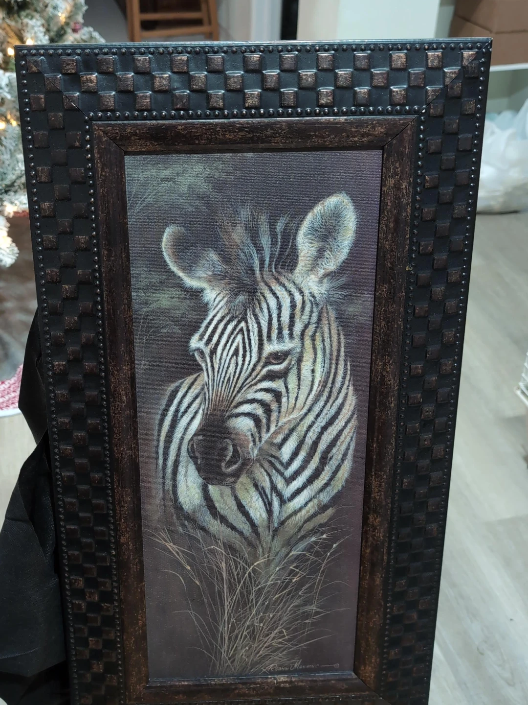 Framed Zebra Print Wall Art